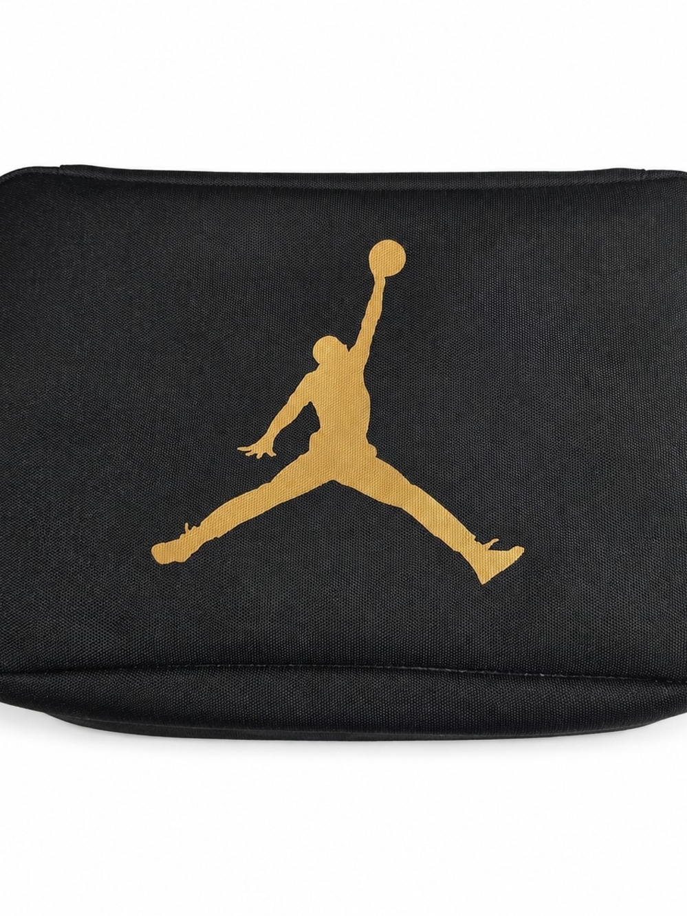 Nike Jordan Shoe Box Bag in black with a gold Jumpman logo